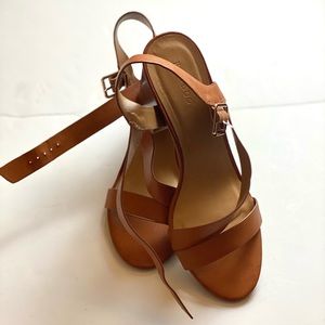 Tan Slingback Heeled Sandals